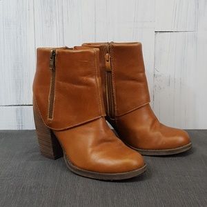 Zip Up Leather Ankle Boots